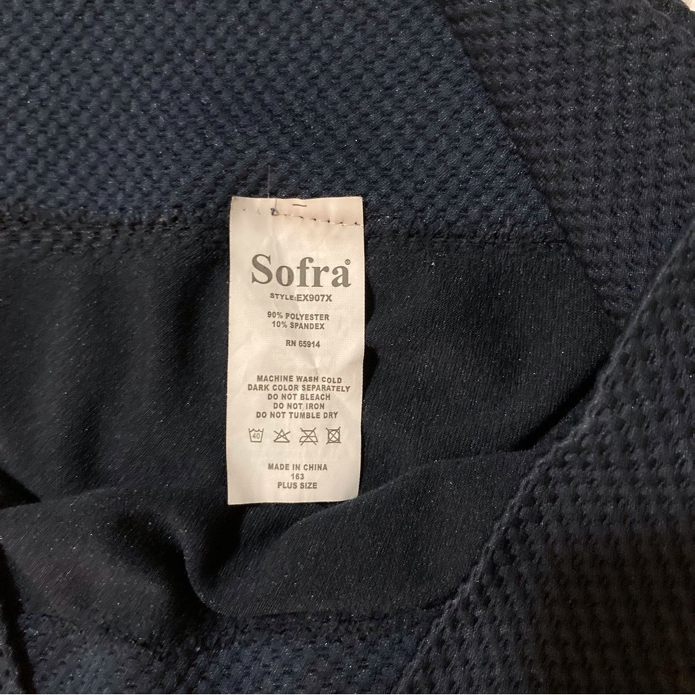 Sofra Navy Textured Leggings | Plus Size | Like New condition - Picture 4 of 7